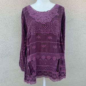 Plum purple lace long sleeve